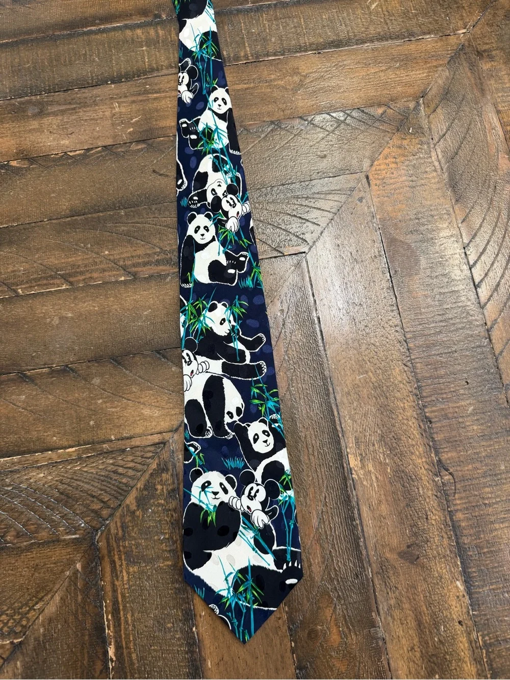 The Disney Store Panda Print Skinny Vintage Silk Scarf - Picture 2 of 4